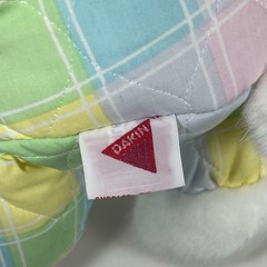 Vintage Dakin 1979 Cuddles Teddy Bear 15” Quilted Softie Plaid Pastels With Tags