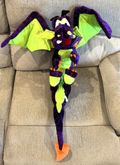 Classic Toy Co 35″ Purple and Green Dragon With Loop Vintage New NWT 2003 Plush
