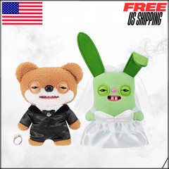 Wedding Fuggs 9″ Plush 2PK Funny Ugly Monster Stuffed Animals W/ Teeth Ring