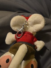 Htf Vintage Diddl Diddlina Red Bow Plush Key Chain / Bag Charm Fast Shipping