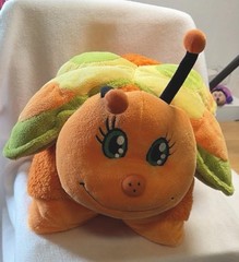 2009 Pillow Pet Orange Yellow Green Butterfly Plush 19” X 19” Clean VGC+ Large