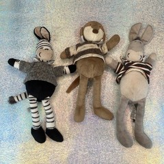 Air Puppy Plush Lot Of 3 In Sweaters Zebra Donkey Meerkat