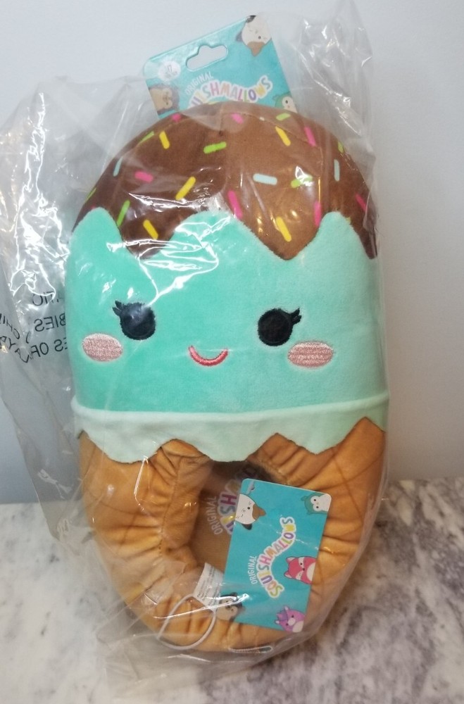 NEW! Squishmallows Maya Ice Cream Plush Slippers Kid size 6/7 = Women’s 7.5-9.5