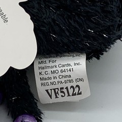 6″ Hallmark Hauntington Twitching Spider Beanie Plush Purple Beads Black