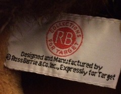 Russ Berrie For Target Plush Bear In Fur Coat 15″