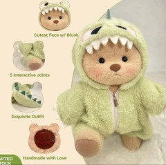 Getahug Dino Bear Plush Green Dinosaur Teddy Kawaii Zipper Outfit Cute Stuffed A