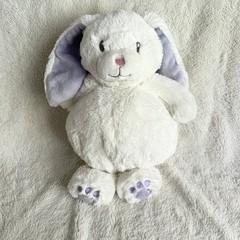 Little Miracle White Bunny Rabbit Plush Purple Ears Round Tummy 11″ Costco #2