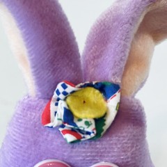 Vtg 80s Purple Easter Bunny Rabbit Pull String Tail Vibrating Plush Stuffed Toy
