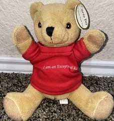 6” Curto Toy Bear Plush STUFFED Animal Beige Soft With Red Exceptional Kid Shirt