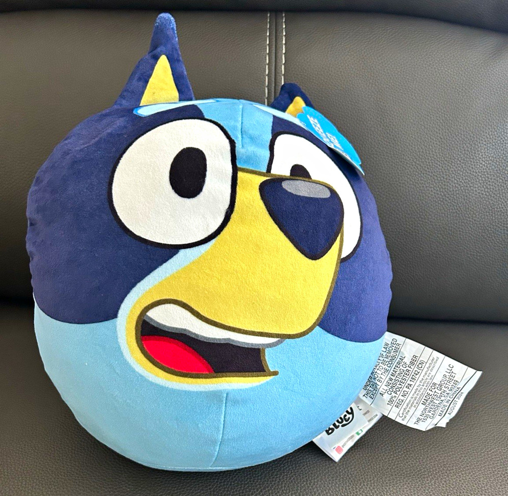 Bluey Dog Stuffed Animal Plush Pillow, Washable, Blue/Yellow, 6-14 in 2024
