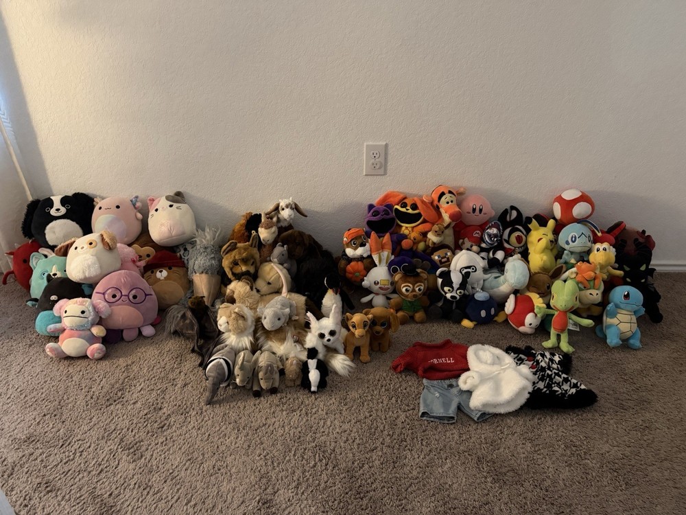 Plush MEGA COLLECTION (81 Plushies) Squishmallows, Animal, Video game, & More!