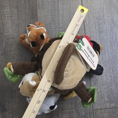 Vintage Forest Friends Treehouse Plush Animal Set Bird Fox Racoon Squirrel Bear