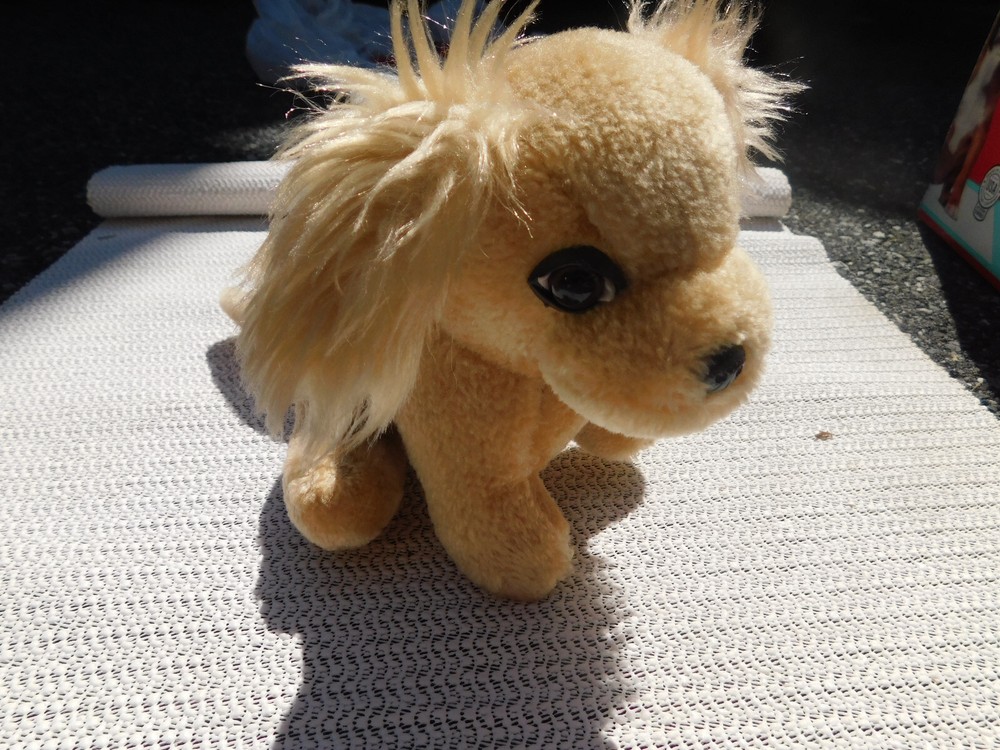 Vtg A-1 Novelties Plush Sweet Sitting Cocker Spaniel Puppy Tan Fuzzy Ears 1981