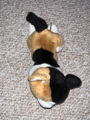 Small Brown/White/Black Plush Stuffed Cat, 6-14 in, Ages 3-5 Years
