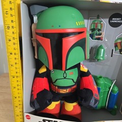 STAR WARS The Book of Boba Fett Rocket Launching Boba Fett Feature Plush NIB