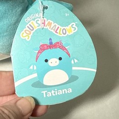 NWT New Squishmallows Tatiana the Teal Dragon w/ Bow Bandana Head band 5″ Inch