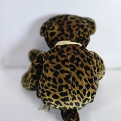 Bestever Leopard Cheetah Print Teddy Bear Plush Stuffed Animal Toy Sheer Bow 10″