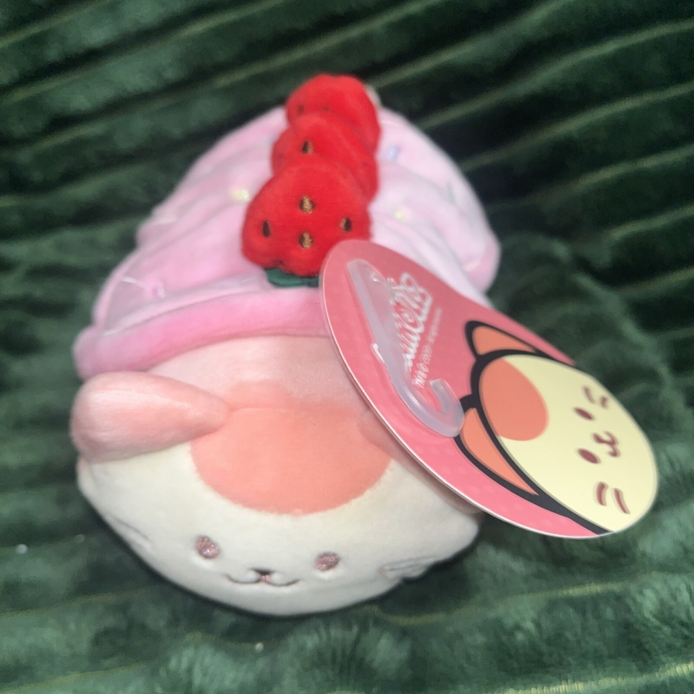 Anirollz — Strawberry Roll Cake Kittiroll, 6″ Small Kitty Outfitz Plush, BNWT