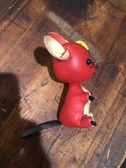 Vintage Dakin Dream Pets Leather Red Mouse with Tag Japan