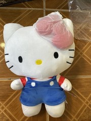 Sanrio Hello Kitty With Blue Overalls Outfit Plush 12″ Stuffed Animal Cat | NEW