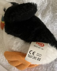 Vintage PMS UK Imports Plush Puffin Stuffed Animal Toy 7” Cute Soft Rare
