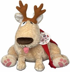 FIGI Oh Deer Dog Red Scarf Plush Stuffed Toy 2002 Vintage Golden Rescue Lab Fat