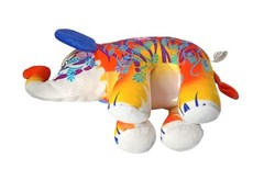 Pop Art Soft Cepia Mighty Size TIGER Elephant Plush Beanie Toy 9”
