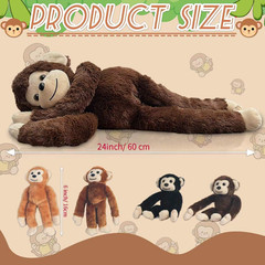 5 in 1 Monkey Stuffed Animal with Babies, Large Huggable Stuffed Monkey Plush To