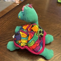 1994 Rare Plush Box TURTLE ACE Novelty Company Doll Stuffed Animal Bright Colors