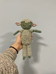 Handmade Brown Wool Sweet Lamb Stuffed Animal Plush Toy Amigurumi Crochet
