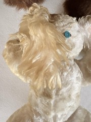1950s-60s Clare Creations NYC Stuffed Animal Plush Bunny Rabbit Blue Eyes 9″