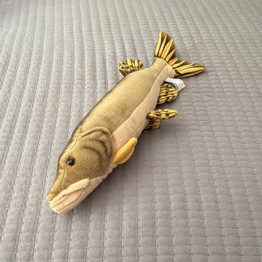 Cabin Critters, Inc. Vintage 2002 Fish Plush, Brown/Yellow/Black, Washable