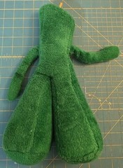 Vintage Gumby Plush 14” Large Green Plastic Eyes Felt Face Stuffed Animal Toy