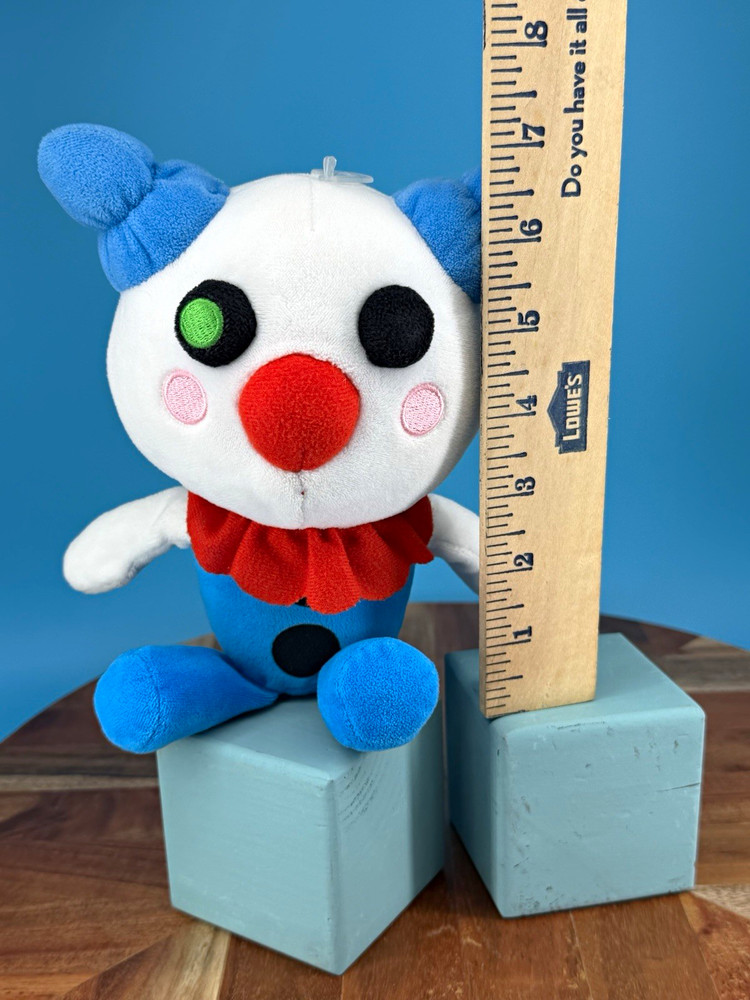 Piggy Clown Plush 8” MiniToon Roblox Horror Game Stuffed Animal Toy Blue White
