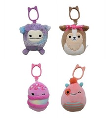 NWT Squishmallows Valentine’s EDEN/ANDRES/MIDDY/WILLETT Bag Clip 3.5″ LOT OF 4
