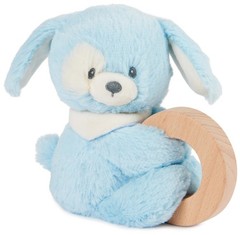 GUND Baby Sustainable Puppy Ring Rattle, Stuffed Animal Plush Blue New Sealed