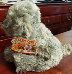Vintage 2004 Target Cuddle Zone Gray Fluffy Dog Plush Stuffed Animal w/ Tag