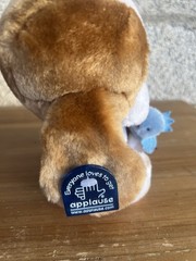 Applause Sad Sam Plush Puppy Dog w/ Blue Bow, Small 6-14in, 2004 MPN 20657