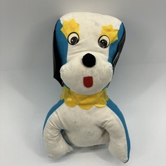 Vintage Carnival Fair Prize 12 Inch Stuffed Animal Blue And WhiteDog 1950s 1960s