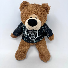 Las Vegas Raiders Teddy Bear Plush Good Stuff Hoodie NFL Football Brown Toy 12″