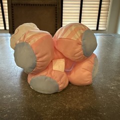 Fisher Price Puffalump Zebra Pony 1991 Vtg Plush Pink White Blue Stars Stripes