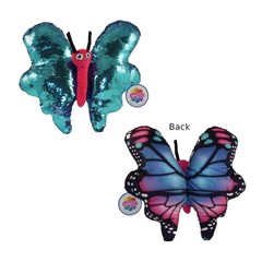 Rhode Island Novelty – Flip Sequin Plush – BUTTERFLY (Teal & Purple)(14 inch)