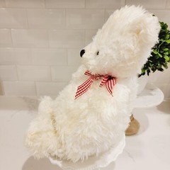 HALLMARK Plush Soft Teddy Bear Stuffed Animal Red And White Ribbon