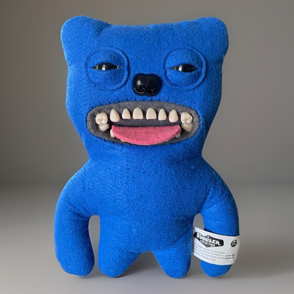 Rare Fuggler Sir Belch Blue Felt 10” Plush Doll Funny Ugly Monster Spin Master