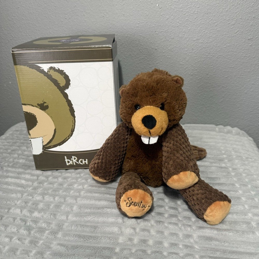 Scentsy Forest Collection Birch Beaver Plush, Brown Beige, Scented, w/ Box