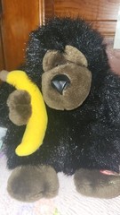 gorrilla with banana plush, battery powered, vibrates
