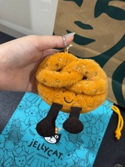 Jellycat Amuseables Pretzel Plush Bag Charm Keychain NWT Cute Collectible Gift