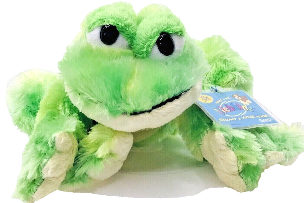 Webkinz Ganz Tie Dye Green Frog 8″ #HM162 With Sealed Code