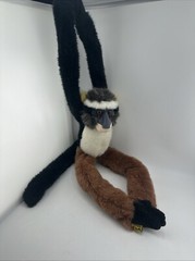 Wild Republic 1999 Hanging Monkey Hugger Black Brown Multi Color Plush