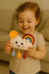 Hanging Crochet Soft Toy Gift for Baby Girl & Boy | Handmade Baby Shower Decor